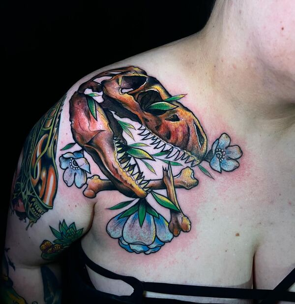 Mario Mnushroom Patch Style Tattoo